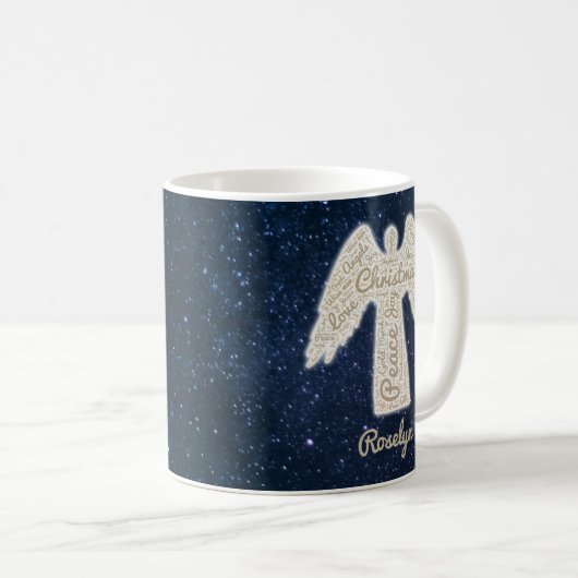 Christelijke typografie engelenkerkerkerkerkerkerk koffiemok (Voorkant rechts)