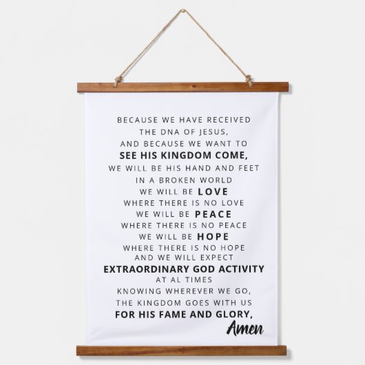 Christelijke typografische wand hangend wandkleed (Voorkant)