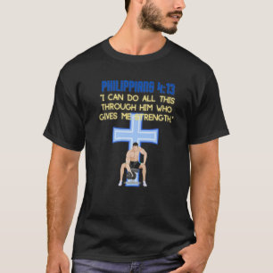 Christelijke uitloopgym-versnellingsoefening in bi t-shirt