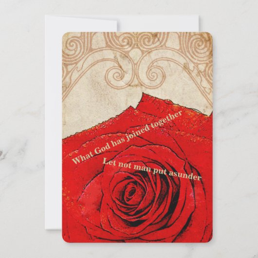 Christelijke uitnodiging tot het huwelijk met rode (Achterkant)