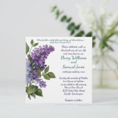 Christelijke uitnodiging tot huwelijk -  Lilacs (Staand voorkant)