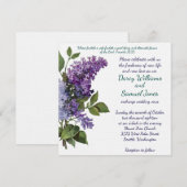 Christelijke uitnodiging tot huwelijk -  Lilacs (Voorkant / Achterkant)