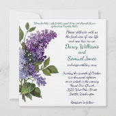 Christelijke uitnodiging tot huwelijk - Lilacs (Voorkant)