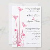 Christelijke uitnodiging tot huwelijk met roze wil (Voorkant)