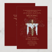 Christelijke uitnodiging tot katholieke weddenscha (Voorkant / Achterkant)