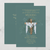 Christelijke uitnodiging tot katholieke weddenscha (Voorkant / Achterkant)