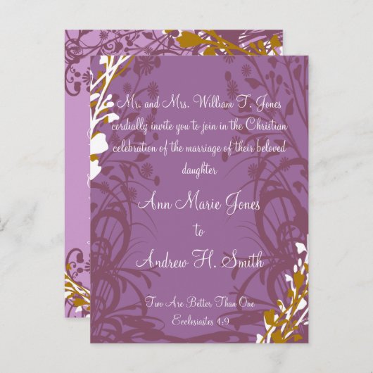 Christelijke uitnodiging tot Paars uitzending (Voorkant / Achterkant)