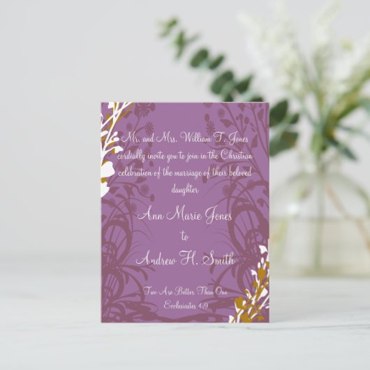 Christelijke uitnodiging tot Paars uitzending (Staand voorkant)