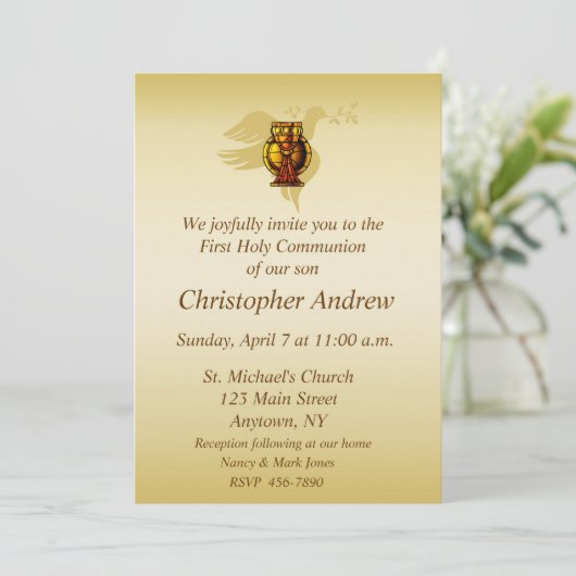 Christelijke uitnodiging van de Chalice, de Euchar (Staand voorkant)