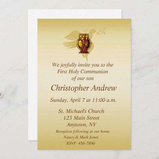 Christelijke uitnodiging van de Chalice, de Euchar (Voorkant / Achterkant)