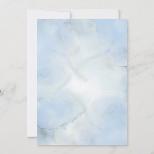 Christelijke uitnodiging voor blauwe en witte brui (Achterkant)