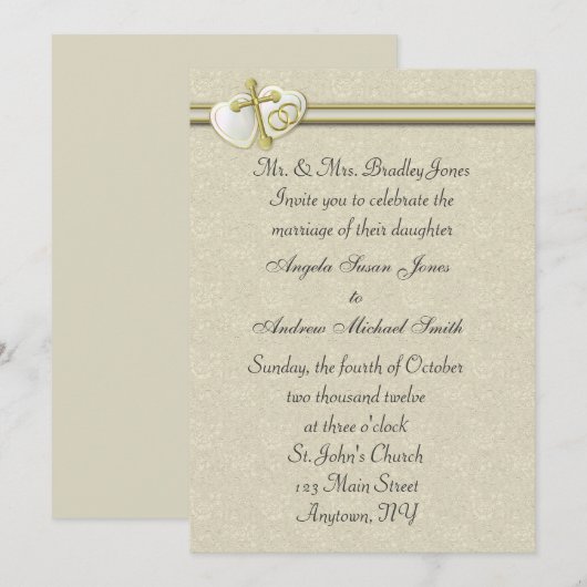 Christelijke uitnodiging voor bruiloft (Voorkant / Achterkant)