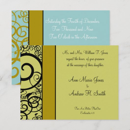 Christelijke uitnodiging voor huwelijk diepgaand Z (Voorkant / Achterkant)