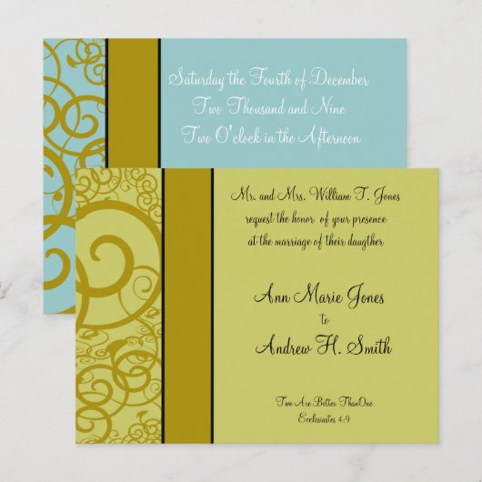 Christelijke uitnodiging voor huwelijk diepgaand Z (Voorkant / Achterkant)