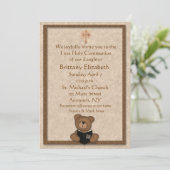 Christelijke uitnodiging voor Teddy Bear (Staand voorkant)