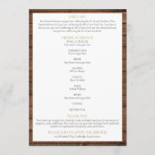 Christelijke uitvaartdienst rouwkaart Rustic Green Programmakaart (Achterkant)