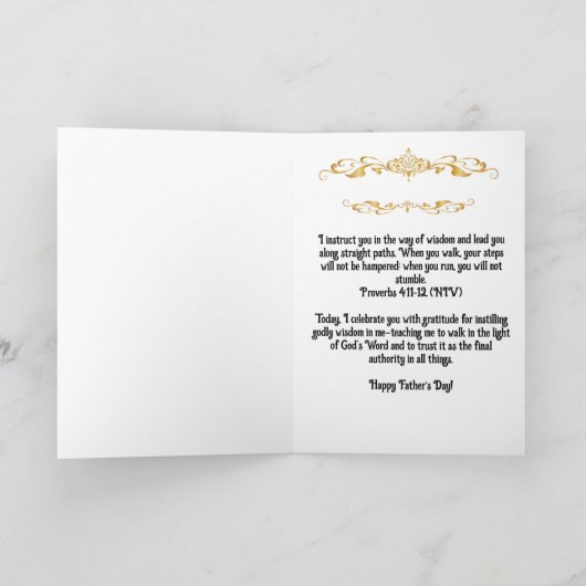 Christelijke Vaderdag Kaart (Binnen)