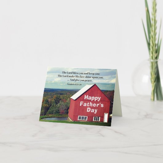 Christelijke Vaderdag Lord Bless You Bible Verse Kaart (Voorkant)