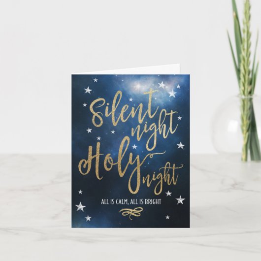 Christelijke vakantie Kaart Silent Night Holy Nigh (Voorkant)