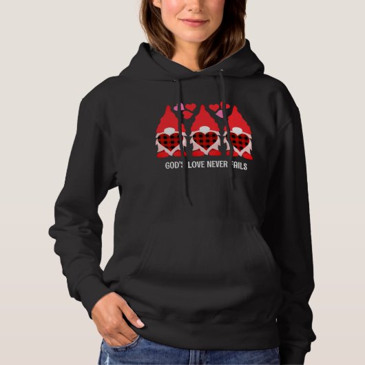 Christelijke VALENTIJN GNOME liefde nooit mislukt Hoodie (Voorkant)