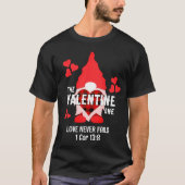 Christelijke VALENTIJN GNOME Rode harten Koppels T-shirt (Voorkant)