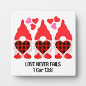 Christelijke VALENTIJN GNOMES Liefde Nooit Faalt Fotoplaat (Voorkant)