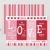 Christelijke Valentijn Kaart "God is LOVE" Bijbelv (Voorkant / Achterkant)