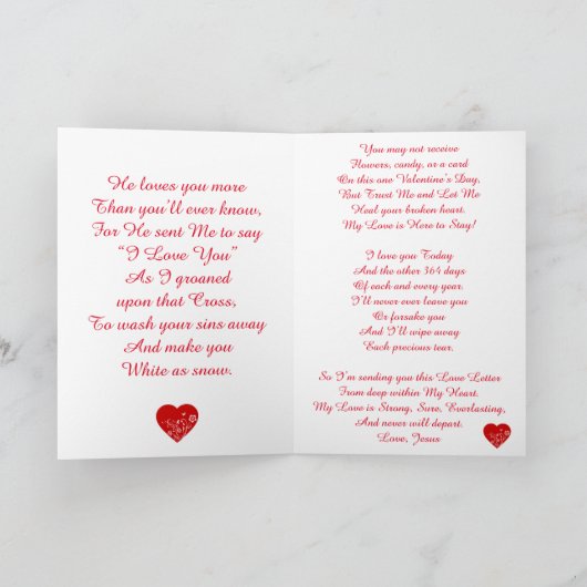 Christelijke Valentijn Love Letter Feestdagen Kaart (Binnen)