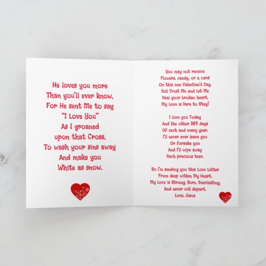 Christelijke Valentijn Love Letter Holiday Kaart (Binnen)
