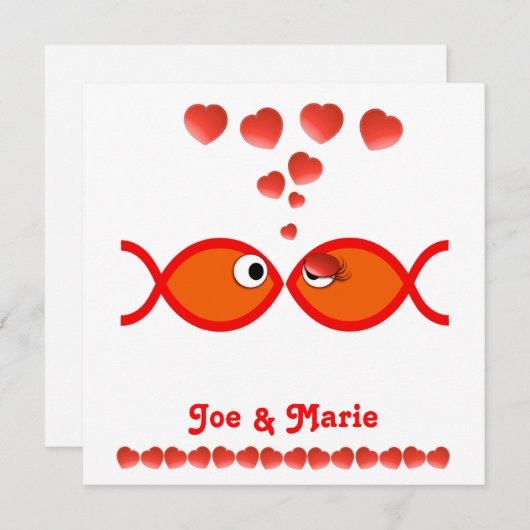 Christelijke Valentijn Symbolen - Oranje v1 Feestdagenkaart (Voorkant / Achterkant)