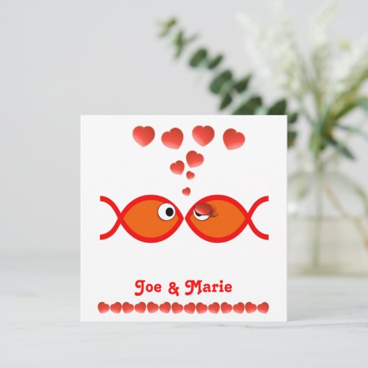 Christelijke Valentijn Symbolen - Oranje v1 Feestdagenkaart (Staand voorkant)