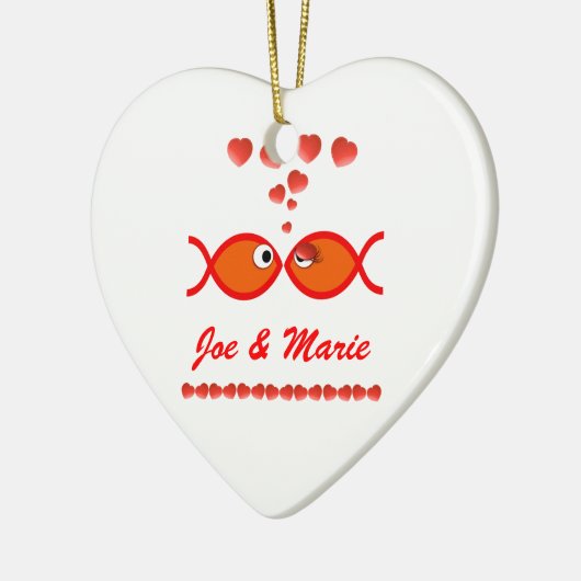 Christelijke Valentijn Symbolen - Oranje v1 Keramisch Ornament (Links)