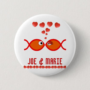Christelijke Valentijn Symbolen - Oranje v1 Ronde Button 5,7 Cm