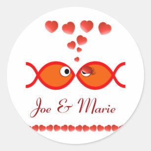 Christelijke Valentijn Symbolen - Oranje v1 Ronde Sticker