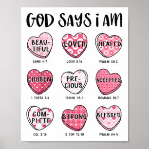Christelijke Valentijn zegt dat Bijbelverzen harte Poster