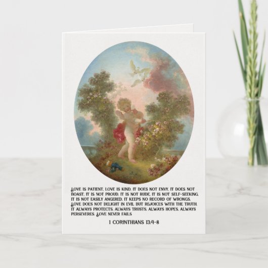 Christelijke Valentijnsdag Engel Feestdagen Kaart (Voorkant)