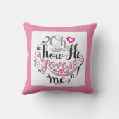 Christelijke Valentijnsdag Jezus houdt van mij Roz Kussen (Achterkant)