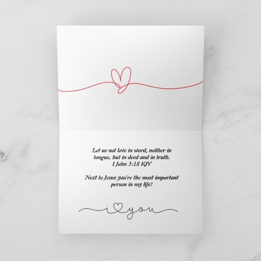 Christelijke Valentijnsdag Kaart (Binnen)