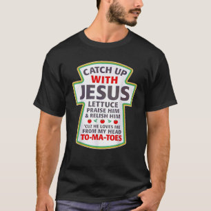 Christelijke vangst met Jezus Ketchup Funny Tomato T-shirt