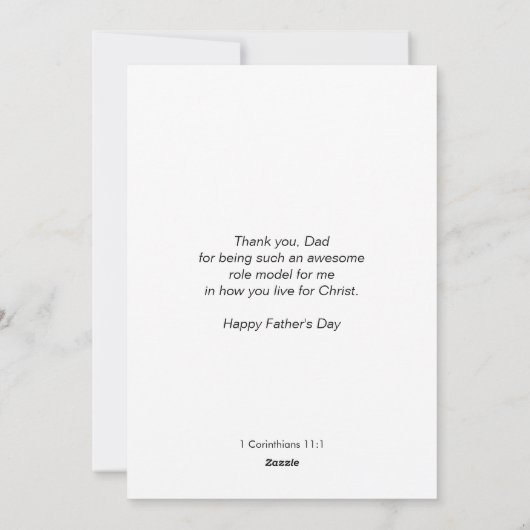 Christelijke VERBLUFFENDE PAPA Vaderdag Kerstkaart (Achterkant)