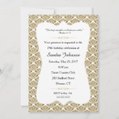 Christelijke Verjaardag Prinses Gold Damask Kaart (Achterkant)