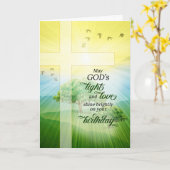 Christelijke verjaardag Schilderachtig Licht en Li Kaart (Gele Bloem)