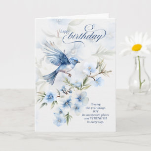 Christelijke verjaardag Sterkte in elke stap Blauw Kaart