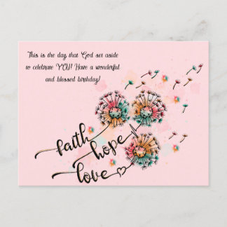 Christelijke verjaardagsansichtkaart briefkaart