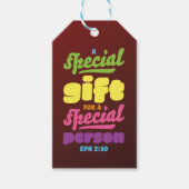 Christelijke Verjaardagsdoop Dank u de Schrift Cadeaulabel (Voorkant)