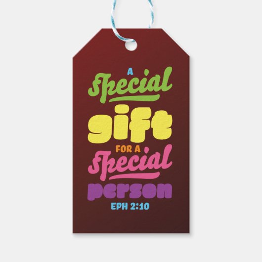 Christelijke Verjaardagsdoop Dank u de Schrift Cadeaulabel (Voorkant)