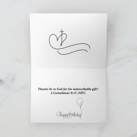 Christelijke verjaardagskaart kaart (Binnen)