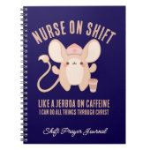 Christelijke VERPLEEGSTER OP SHIFT Jerboa Coffee N Notitieboek (Voorkant)