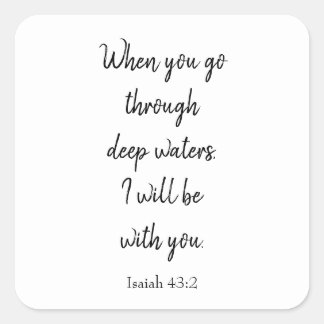 Christelijke Vertrouw God zal bij jou zijn Vierkante Sticker