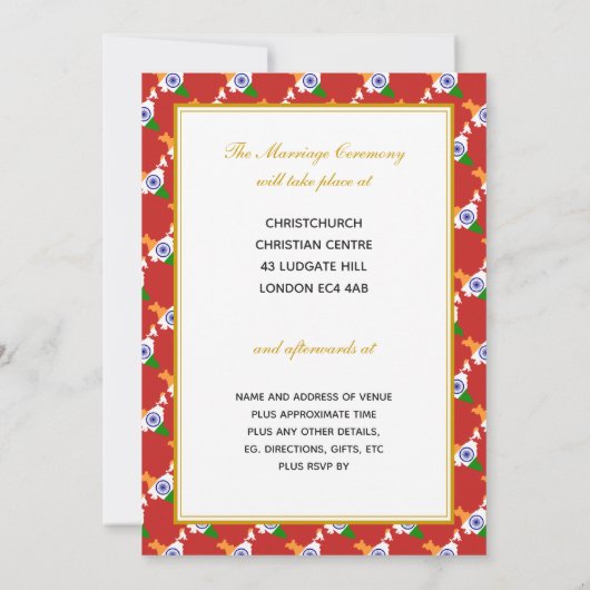 CHRISTELIJKE viering bruiloft ROOD Kaart (Achterkant)